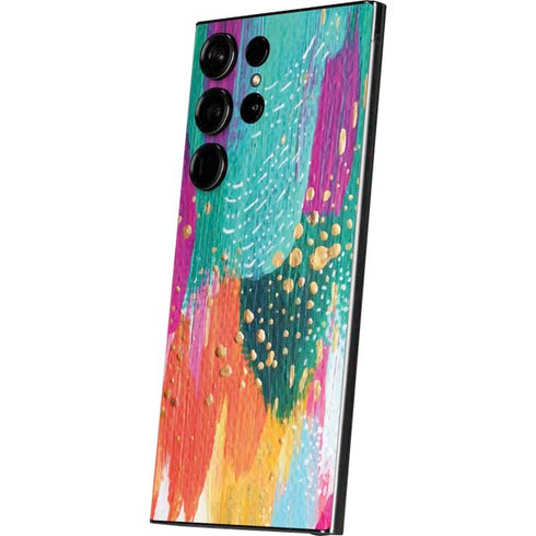 Turquoise Brush Stroke by Etta Vee Galaxy S25 Ultra Skin